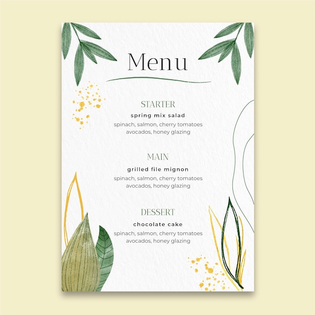Menu matrimonio minimal Minimal