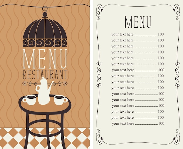 Menù per ristorante