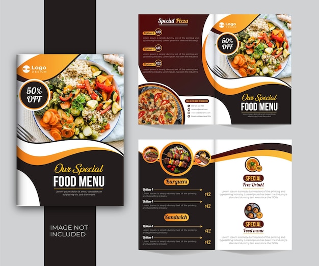 Menu ristorante moderno per fast food