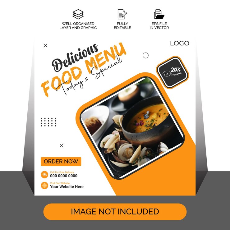 Menu speciale di vettore oggi modello di banner