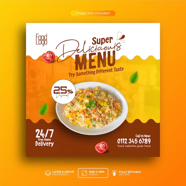 Menu super delizioso - Promozione alimentare per i social media