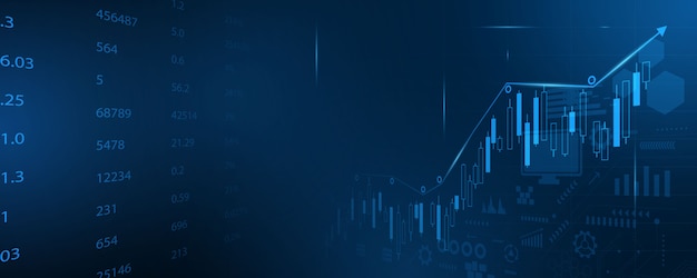 Mercato azionario, grafico economico con diagrammi, concetti e rapporti commerciali e finanziari, tecnologia astratta comunicazione concetto sfondo