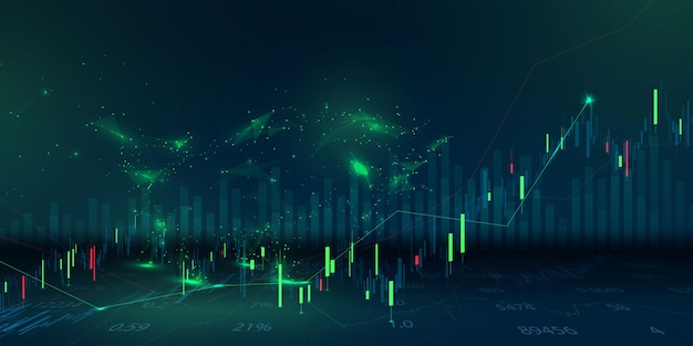 Mercato azionario, grafico economico con diagrammi