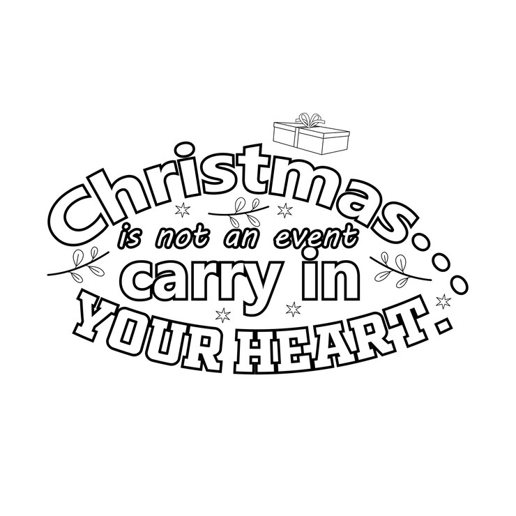 Vettore merry christmas coloring page christmas line art da colorare pagina design per i bambini