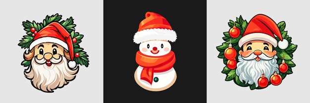 Merry Christmas Santa Claus character stickerSticker pack di personaggi comici