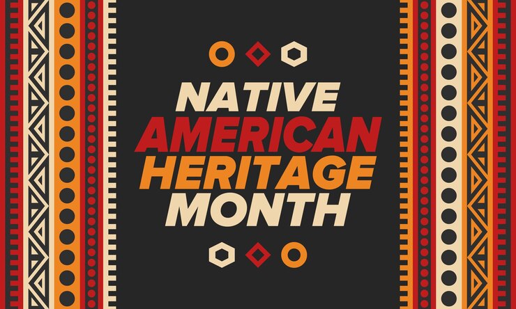 Vettore mese del patrimonio dei nativi americani a novembre cultura degli indiani d'america modello di tradizione vettore