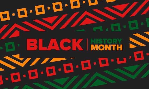 Mese della storia nera Storia afroamericana negli Stati Uniti Poster d'arte Illustrazione vettoriale
