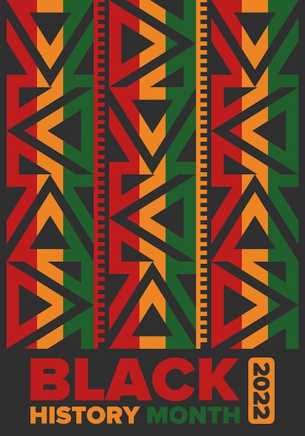 Mese della storia nera Storia afroamericana negli Stati Uniti Poster d'arte Illustrazione vettoriale