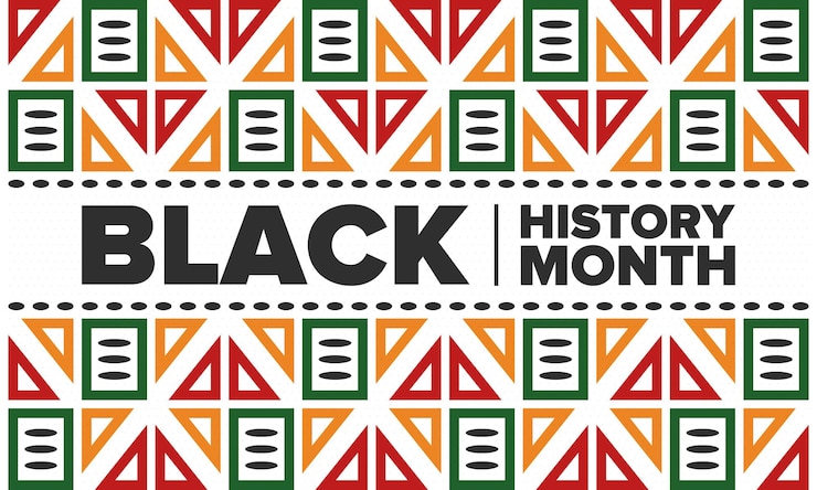 Vettore mese della storia nera storia afroamericana negli stati uniti poster d'arte illustrazione vettoriale