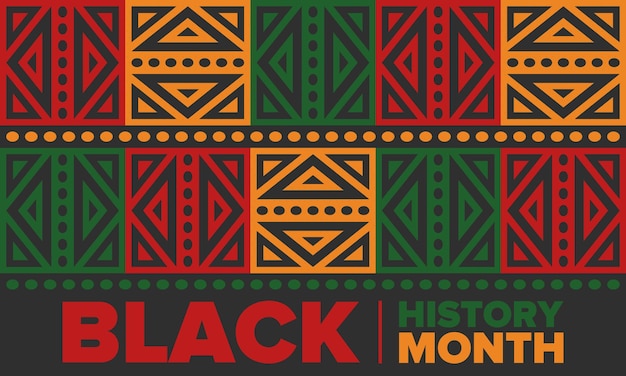 Mese della storia nera Storia afroamericana negli Stati Uniti Poster d'arte Illustrazione vettoriale