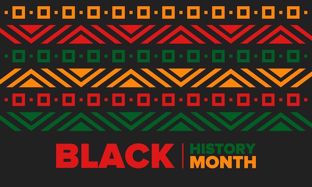 Mese della storia nera Storia afroamericana negli Stati Uniti Poster d'arte Illustrazione vettoriale