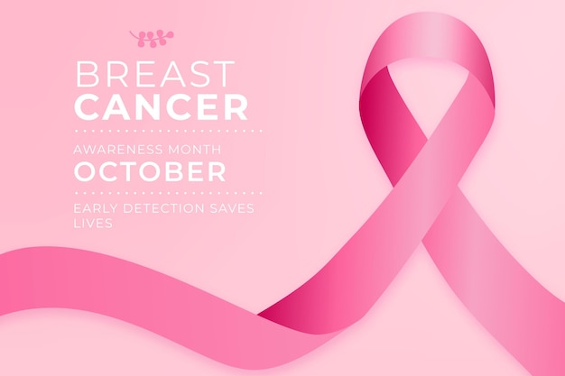 Mese di consapevolezza del cancro con nastro rosa
