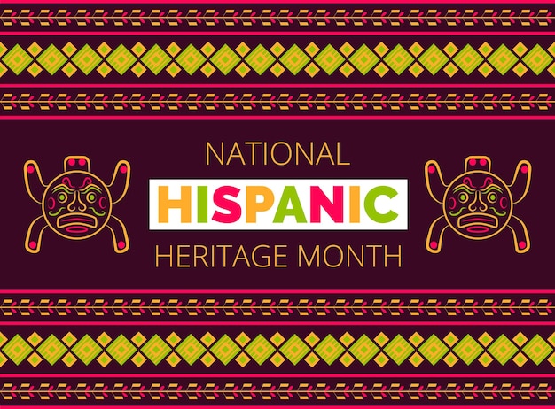 Mese nazionale del patrimonio ispanico celebrato dal 15 settembre al 15 ottobre USA poncho latinoamericano ornamento vettore per poster banner biglietto di auguri