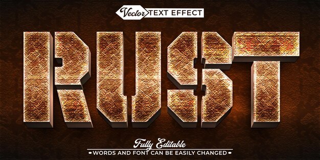Metal Rusted Vector Editable Text Effect Template