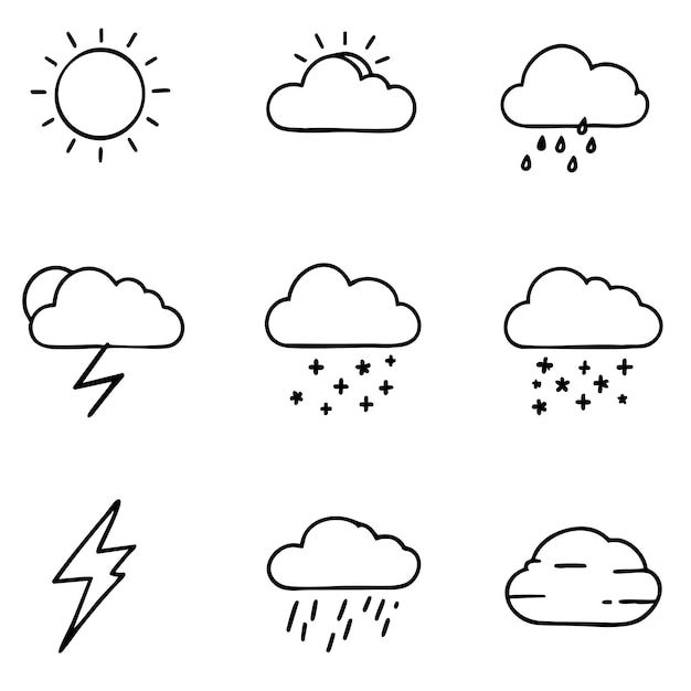 Meteo icone vettoriali confezione