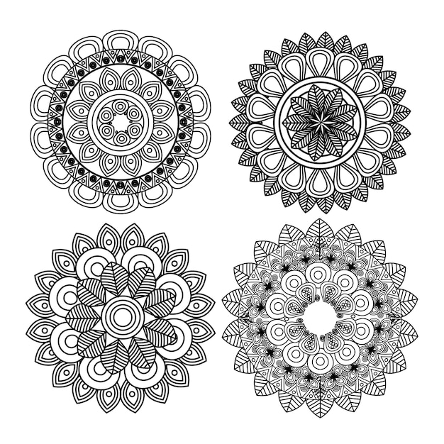 metta la progettazione decorativa dell'illustrazione di vettore dell'icona di arte della mandala
