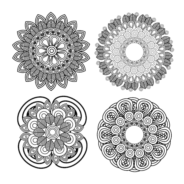 metta la progettazione decorativa dell'illustrazione di vettore dell'icona di arte della mandala
