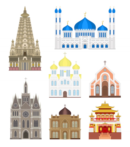 Metta le città nel vettore famoso del punto dell'architettura di viaggio delle costruzioni famose centrali.