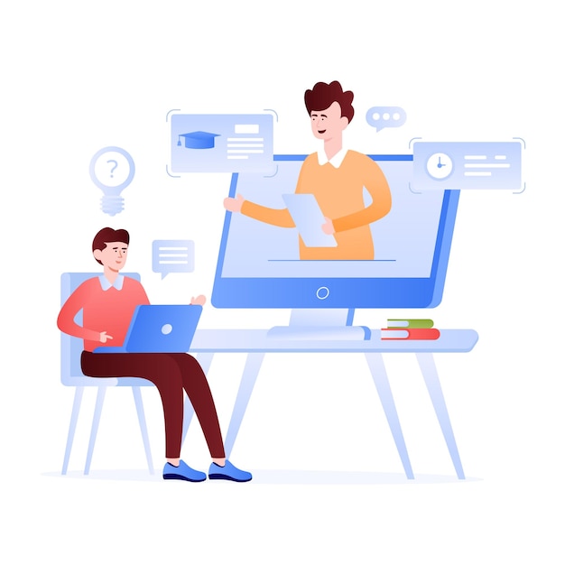 Metti le mani su questo contenuto che scrive un'illustrazione piatta