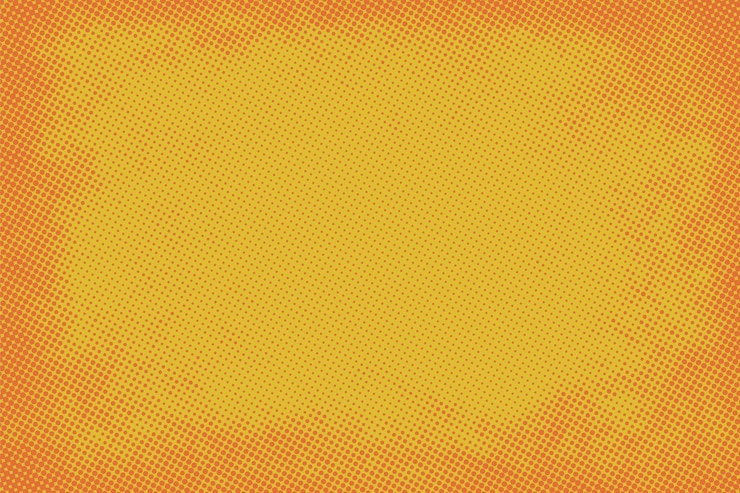 Vettore mezzo tono giallo astratto con consistenza pop art creative dot frame background grunge