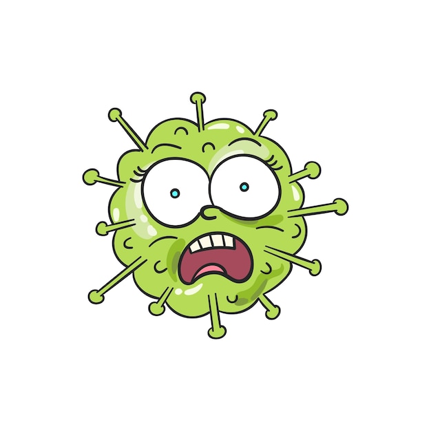 Microbo doodle batteri cellula o germe allergia malattia organismo unicellulare