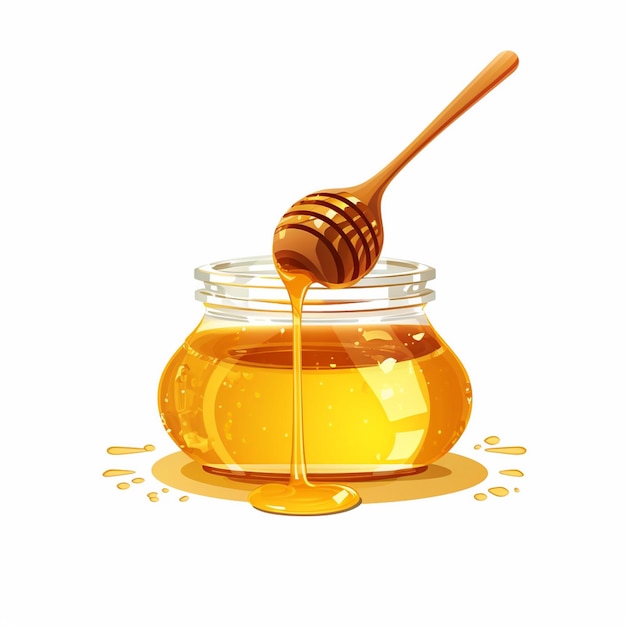 miele cibo vettore ape sano biologico dolce naturale natura giallo favo liquido illustrazione