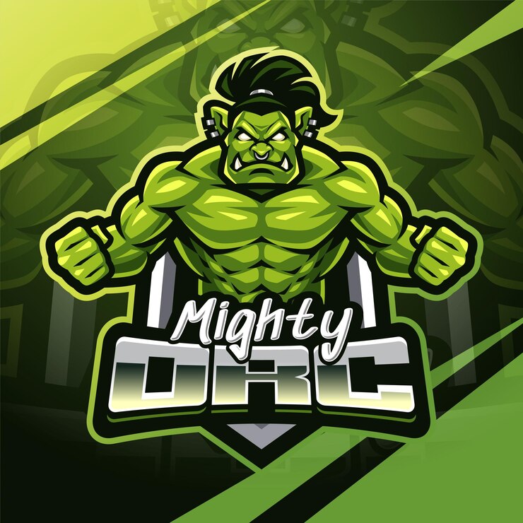 Mighty orc esport mascotte logo design