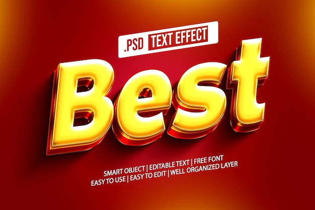 Miglior effetto di testo 3D oro