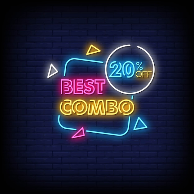 Miglior testo combinato in stile insegne al neon