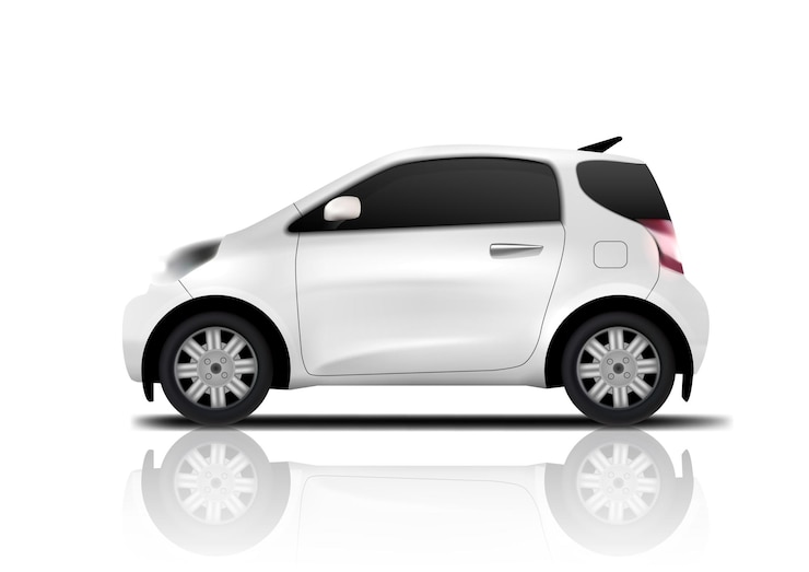Vettore mini auto bianca realistica del nano