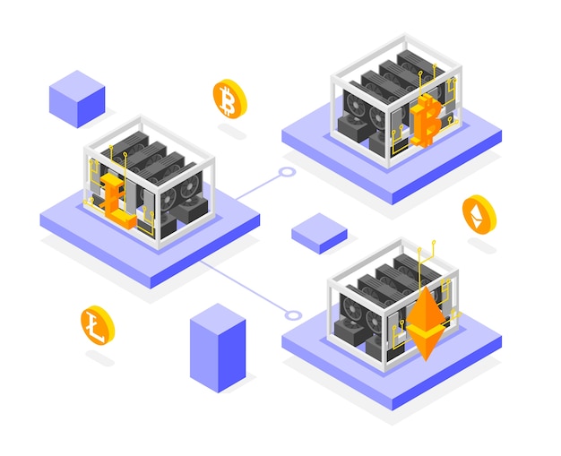 Mini composizioni di blockchain isometriche