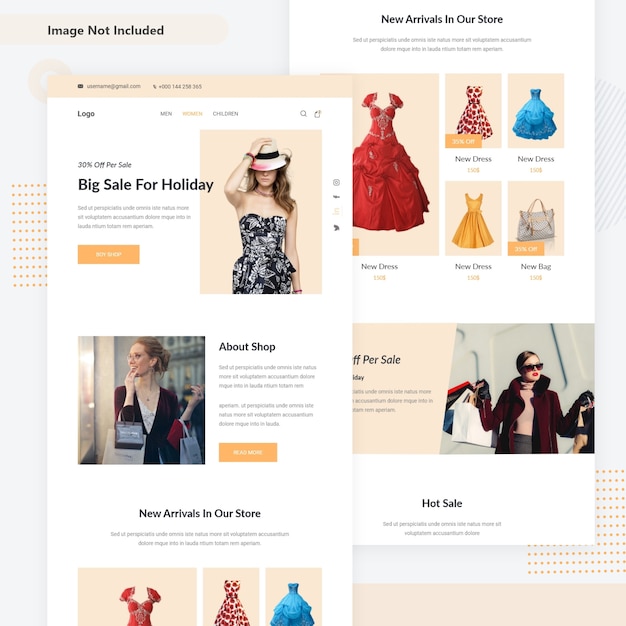 Mini pagina web WooCommerce creativa minima