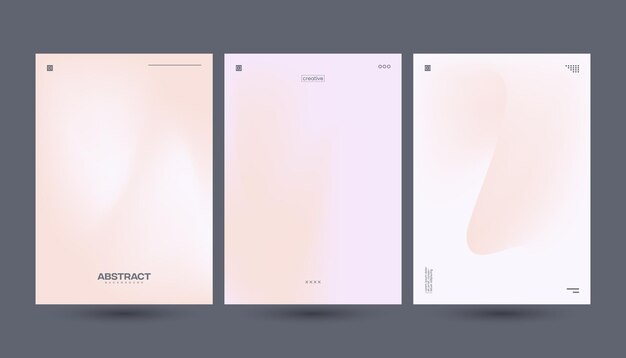 Minimal Abstract Gradient Background Set con tonalità pastello morbide per manifesti di branding sui social media