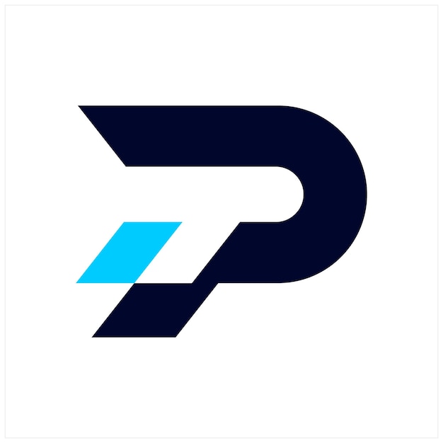 Minimal Awesome Trendy Professional Letter T P Logo Design Template su sfondo nero.
