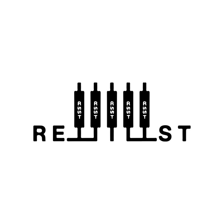 Vettore minimal resistance vector art silhouette logo icon design stile in bianco e nero