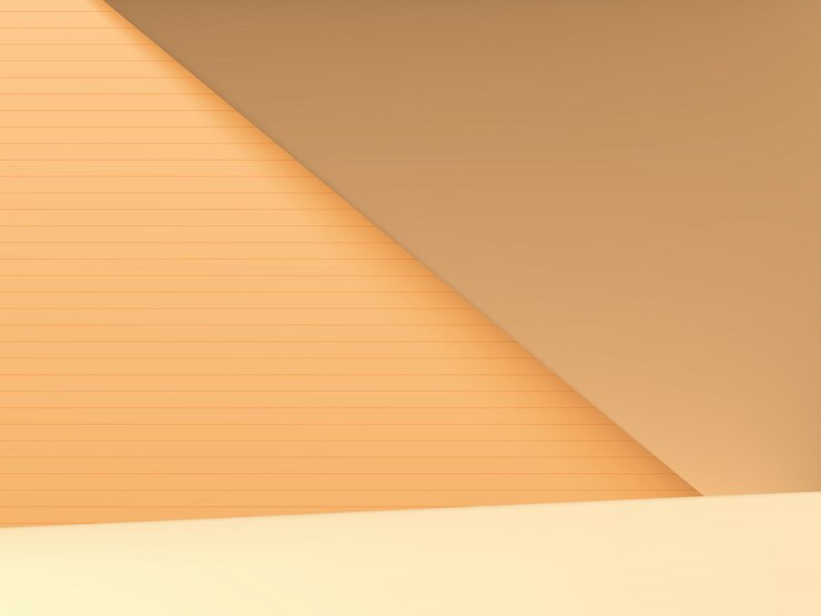 Vettore minimal studio shot sfondo geometrico per esposizione del prodotto, arancione pastello e giallo
