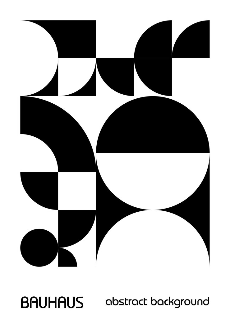 Vettore minimal vintage anni '20 design geometrico poster wall art modello bauhaus modello retrò sfondo bianco