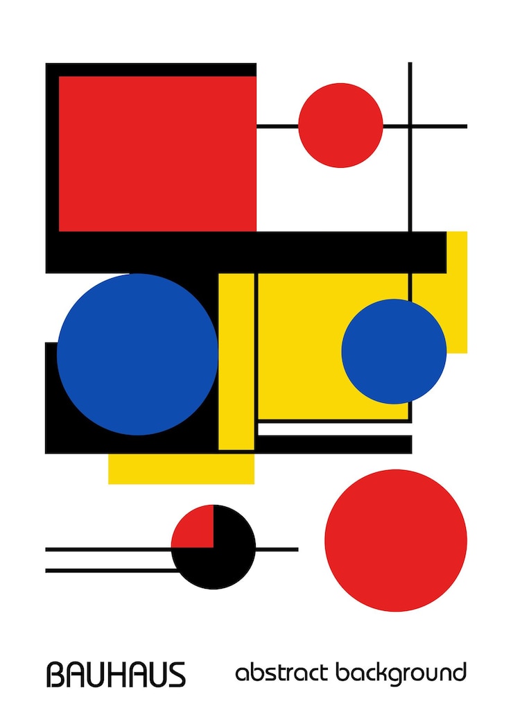 Vettore minimal vintage anni '20 design geometrico poster wall art modello bauhaus retro modello sfondo
