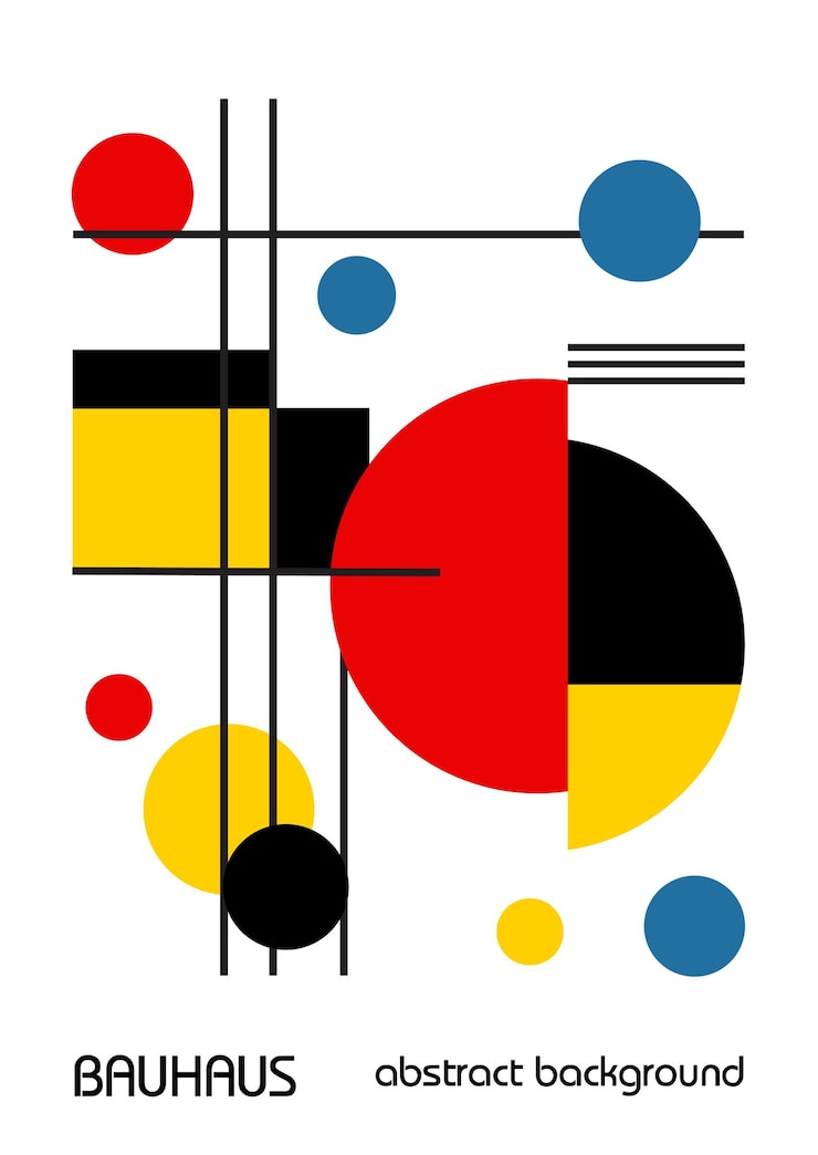 Vettore minimal vintage degli anni '20 poster di design geometrico arte murale bauhaus