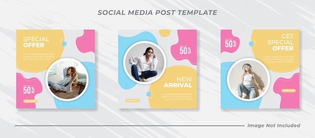 Minimalis social media post template collection instagram fashion