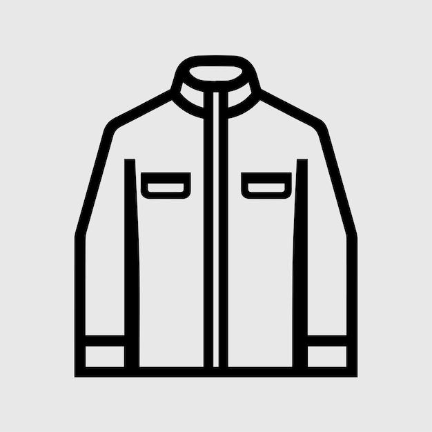 Minimalist Line Art Jacket Coat Icon Vector