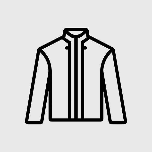 Minimalist Line Art Jacket Coat Icon Vector