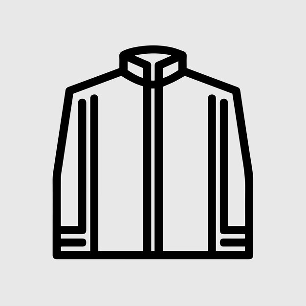 Minimalist Line Art Jacket Coat Icon Vector
