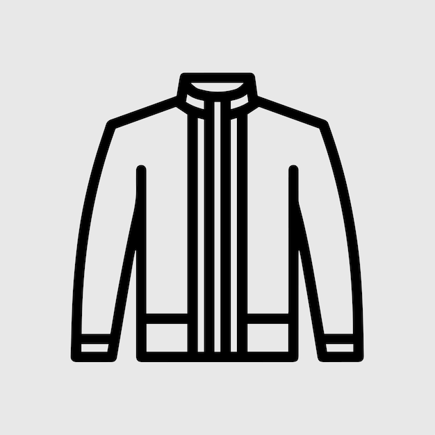 Minimalist Line Art Jacket Coat Icon Vector