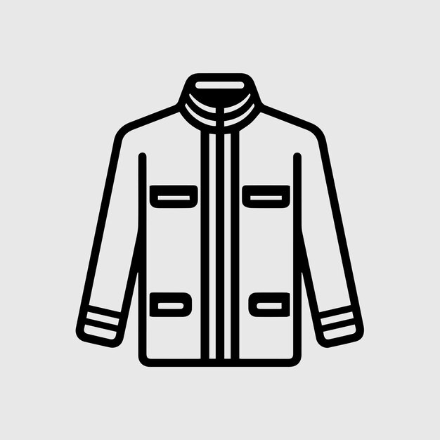 Minimalist Line Art Jacket Coat Icon Vector