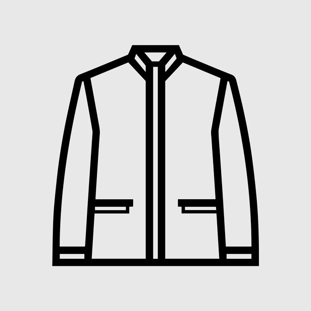 Minimalist Line Art Jacket Coat Icon Vector