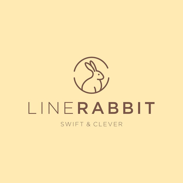 Minimalist Rabbit Line Art Logo Un semplice logo di coniglio che rappresenta l'agilità e l'innocenza