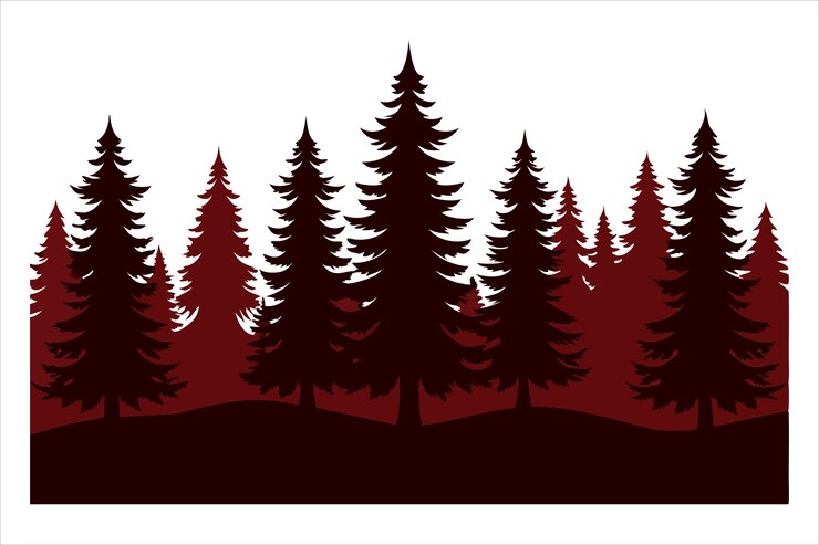 Vettore minimalista foresta nera senza cuciture di abeti