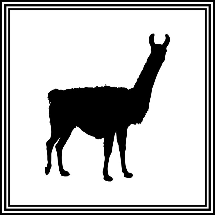Vettore minimalista llama silhouette vector south american wildlife icon per progetti grafici