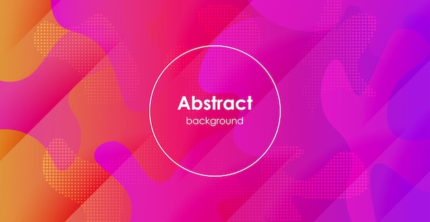 Minimo astratto colorato viola arancio liquido gradiente di colore fluido geometrico con punti sullo sfondo
